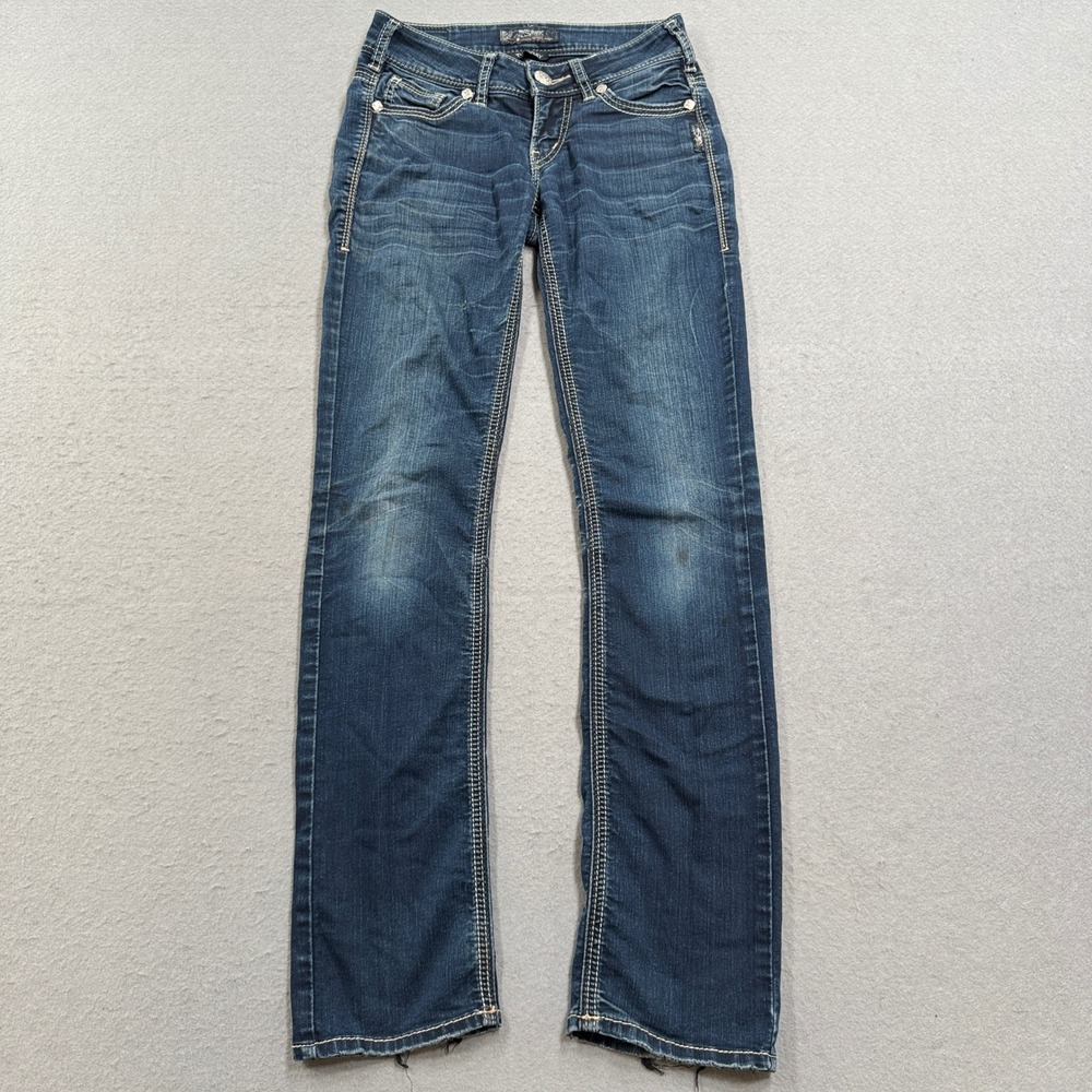 Y2K Silver Jeans Women's 25x31 Blue Denim Medium Wash Tuesday Low Baby Bootcut